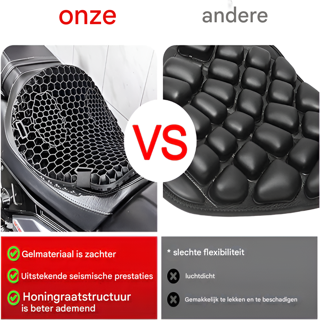 Motorfiets-gelzadelkussen voor lange afstanden