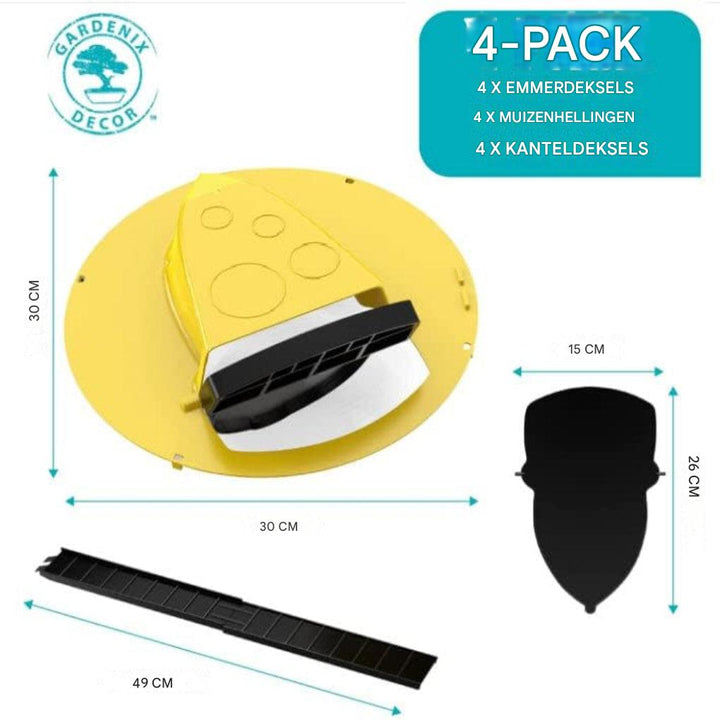4-Pack Emmerdeksel Muizenval