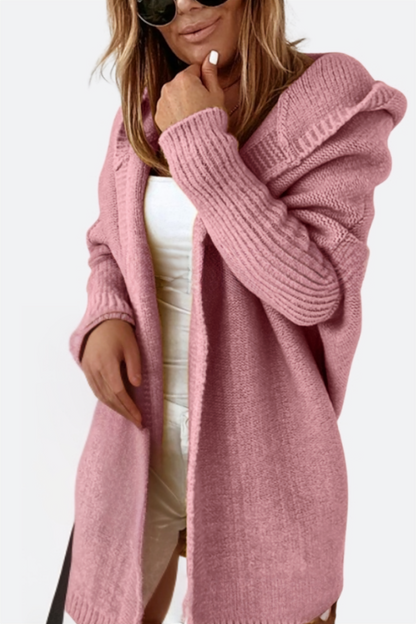 Mia - Oversized Gebreide Cardigan Met Capuchon