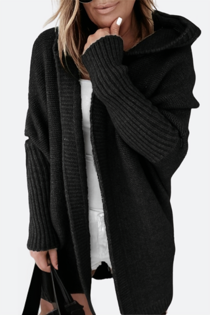 Mia - Oversized Gebreide Cardigan Met Capuchon