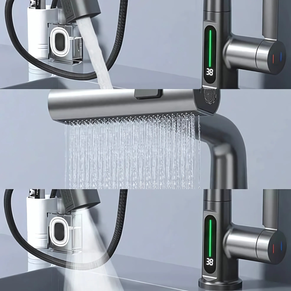 Flexibele LED-kraan voor keuken en badkamer