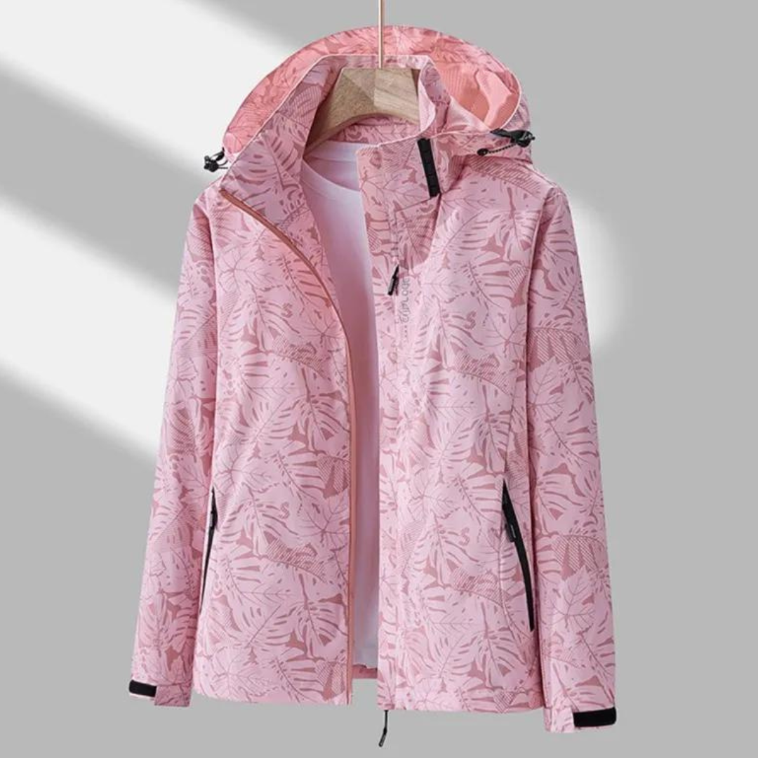 casual comfortabele zomerjas voor vrouwen, outdoor tussenjas met zakken en capuchon, waterdichte jas en wintdichte jas met zakken outdoorjacket voor het wandelen en sportieve jas windbreaker roze