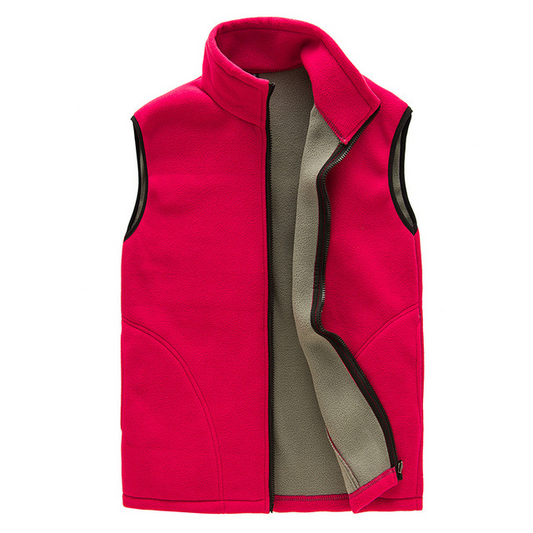 Warm Fleece Vest Bodywarmer Dames, Zachte Stof Met Ritssluiting & Kraag comfortabel winter tussenjas vest dames vrouwen
