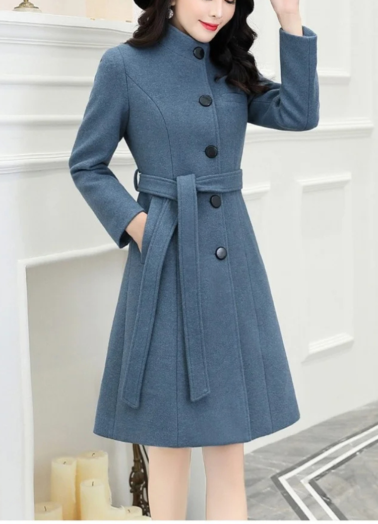 Rosanna - Klassieke Trenchcoat Lang Dames knoopsluiting comfortabel elegant chique damesjas 