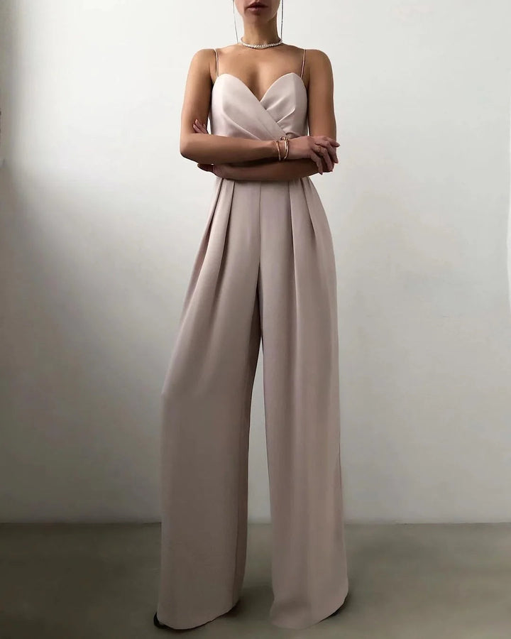 Mouwloze Jumpsuit met Hoge Taille en Wijde Pijpen Dames