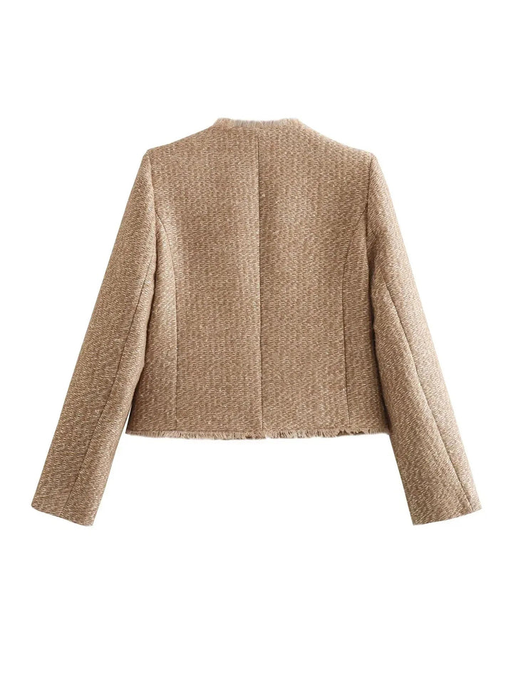 Elegant cropped tweed jasje voor dames