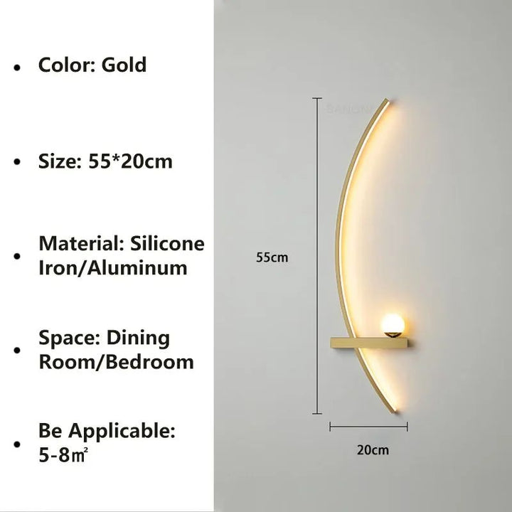 Nordic LED Wandlamp - Strakke Strepen Muurverlichting voor Slaapkamer, Woonkamer, Studeerkamer en Trap