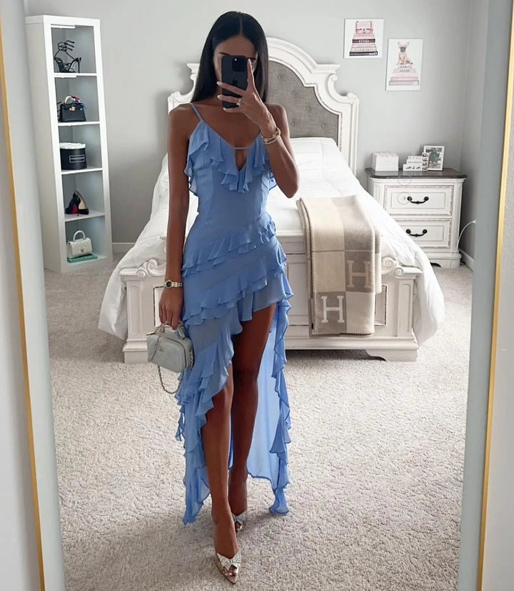 Asymmetrische Strap Dress met Franjes voor Zomeravonden