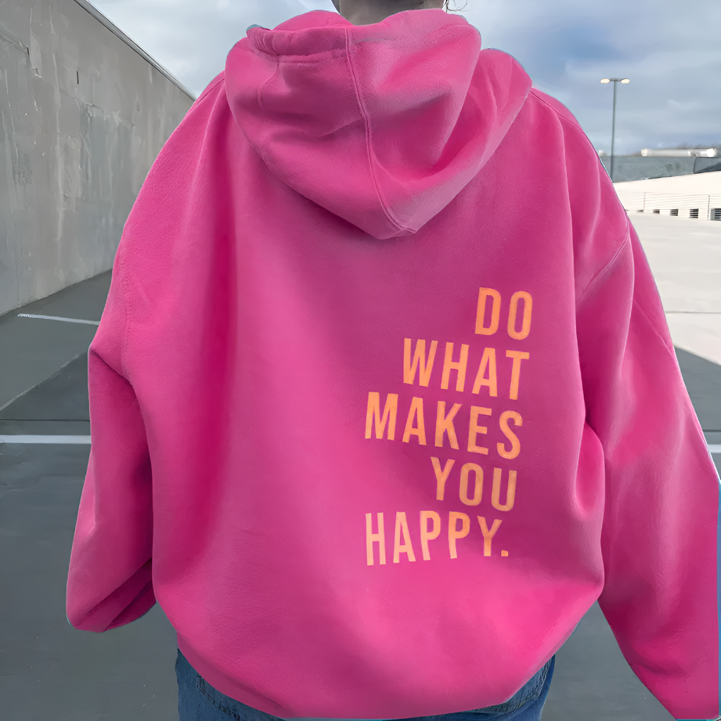 Unisex gelukkig sweatshirt met capuchon