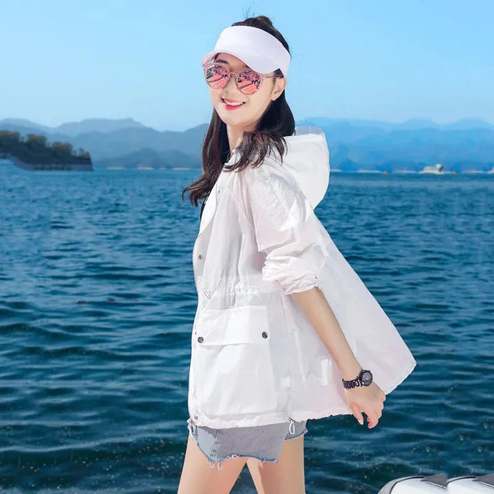 Lichte zomer windbreaker met capuchon
