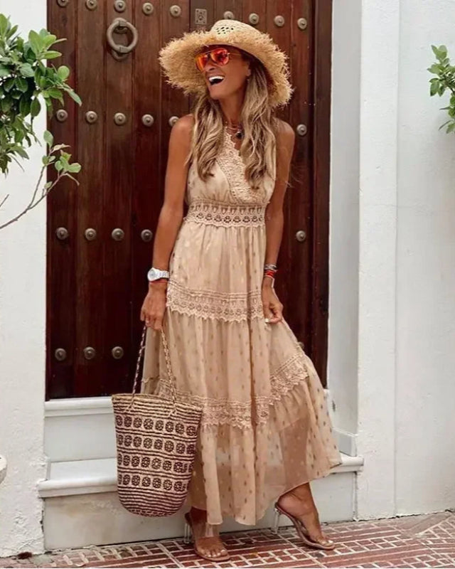 Lange Boho Maxi Jurk met Print