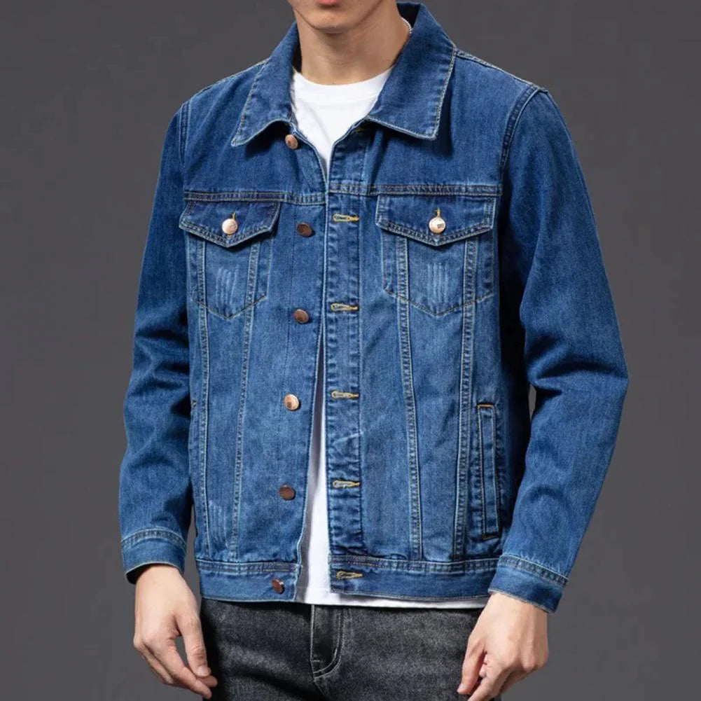 Klassiek Denim Stijlvol Heren Spijkerjack met Borstzakken - Robin