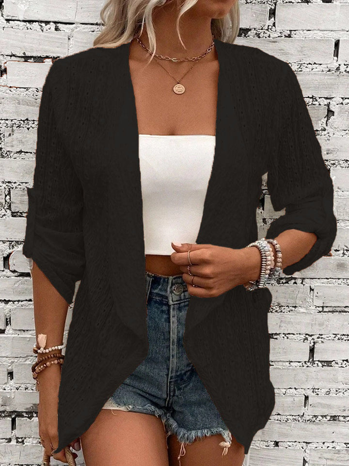 Dames gehaakt gebreid vest met relaxte pasvorm