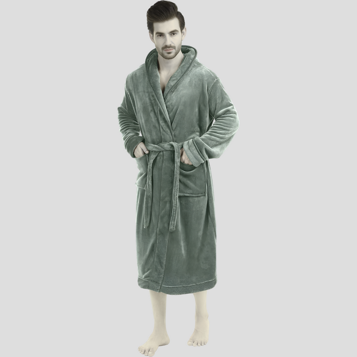 Comfortabele fleece badjas voor heren