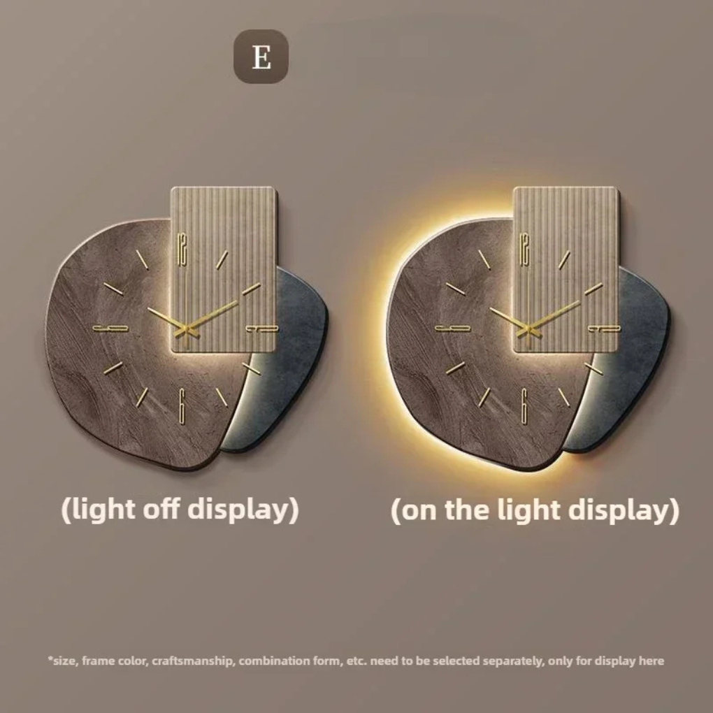 Moderne minimalistische wandklok met licht