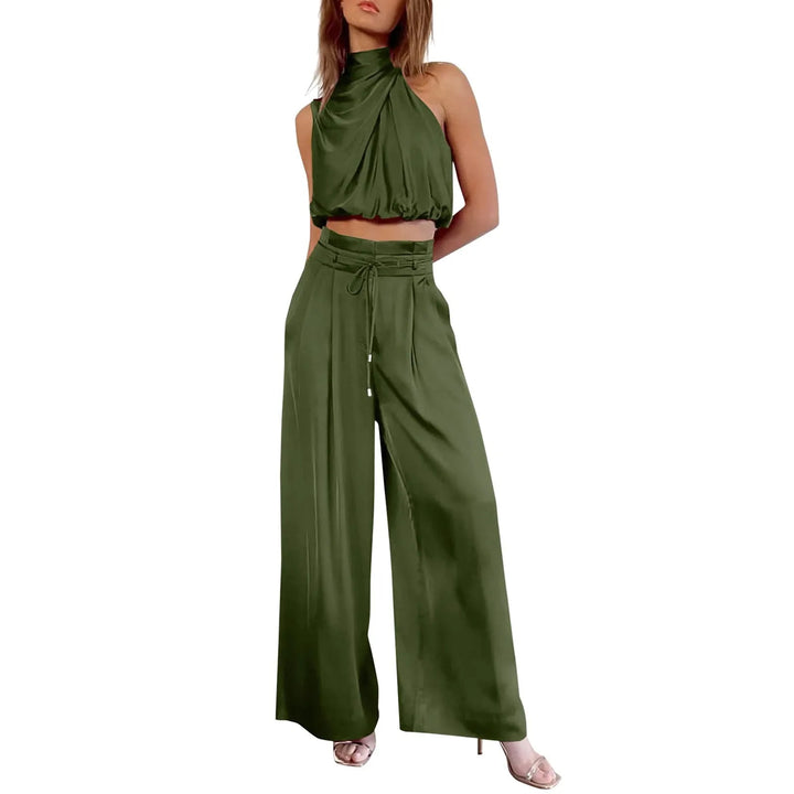 Liora - 2-delige zomerset met crop top en wijde broek