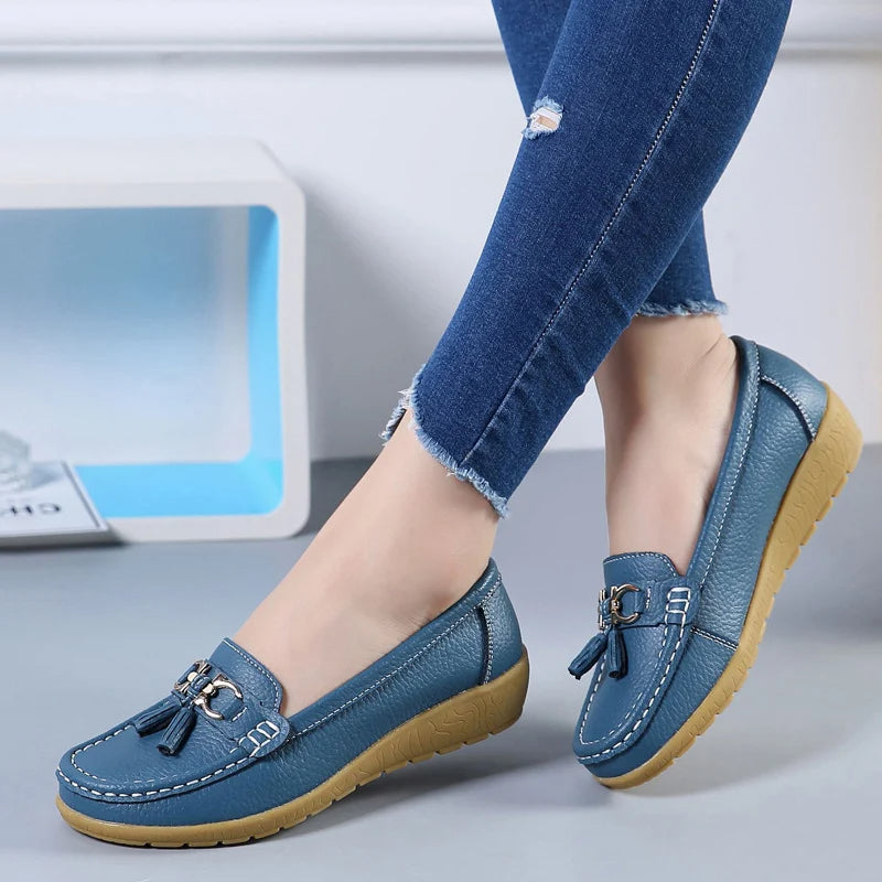 Leren Ballerina Schoenen Dames