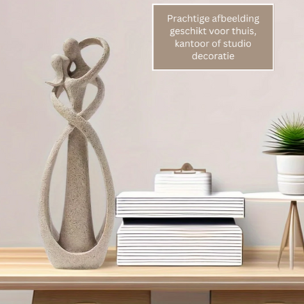 Eeuwige Omhelzing - Abstract Kunst Beeldje - Tijdloze Liefde - Uniek cadeau voor vrienden of familie