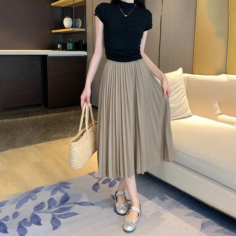Elvya – Elegante Geplooide Midi-Rok