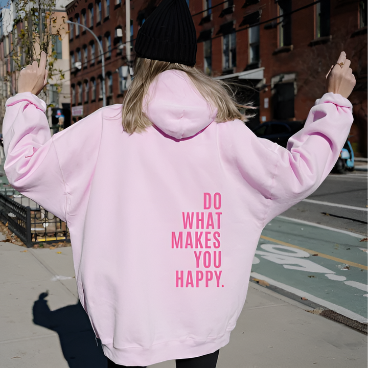Unisex gelukkig sweatshirt met capuchon
