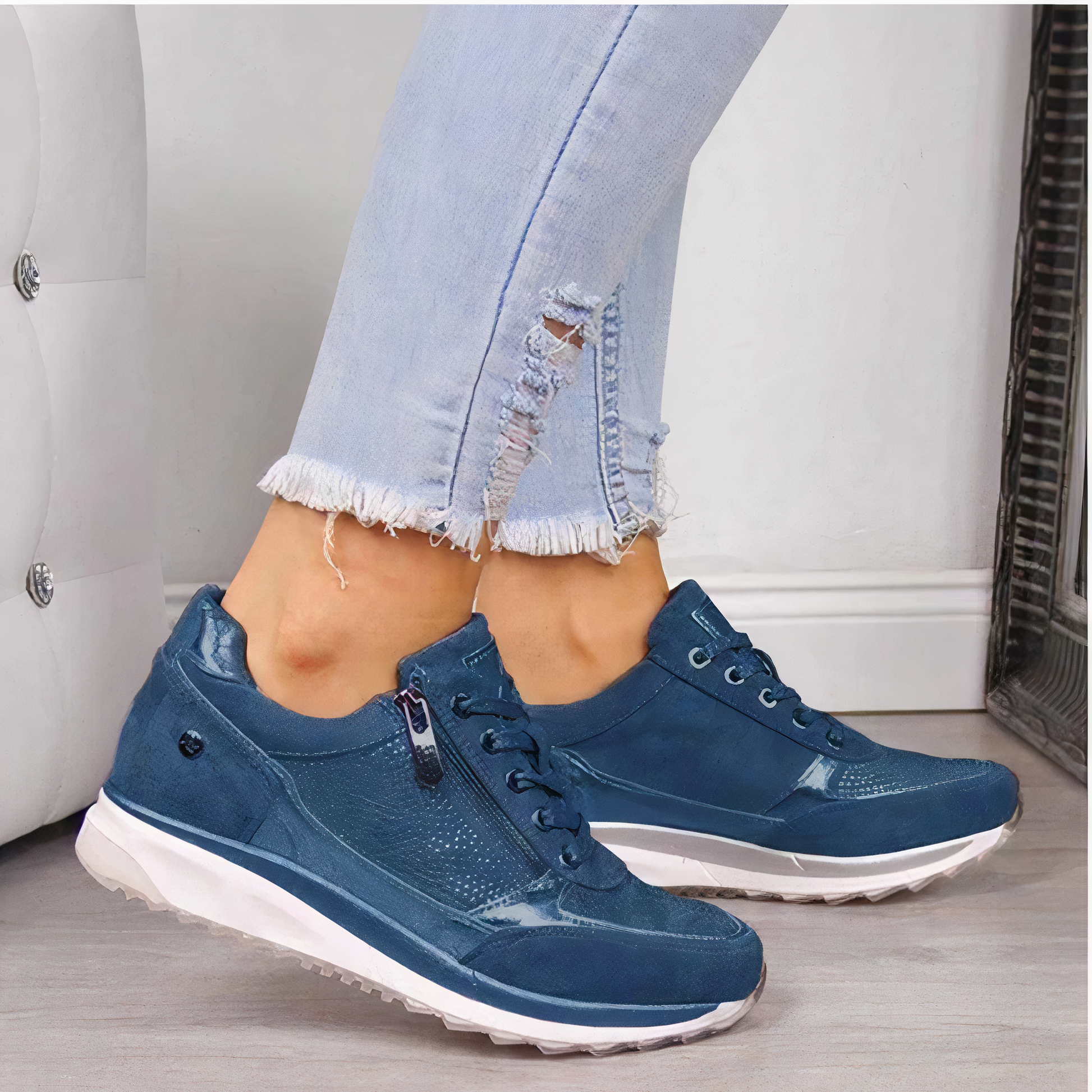 CHAVELI - Orthopedische Sneakers Dames blauw damesschoenen