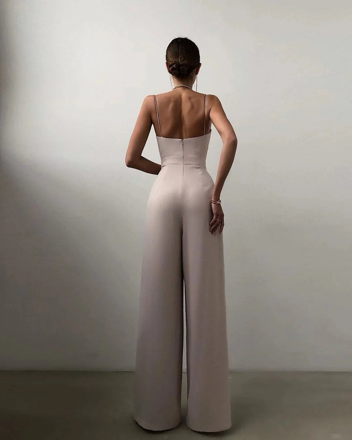 Mouwloze Jumpsuit met Hoge Taille en Wijde Pijpen Dames