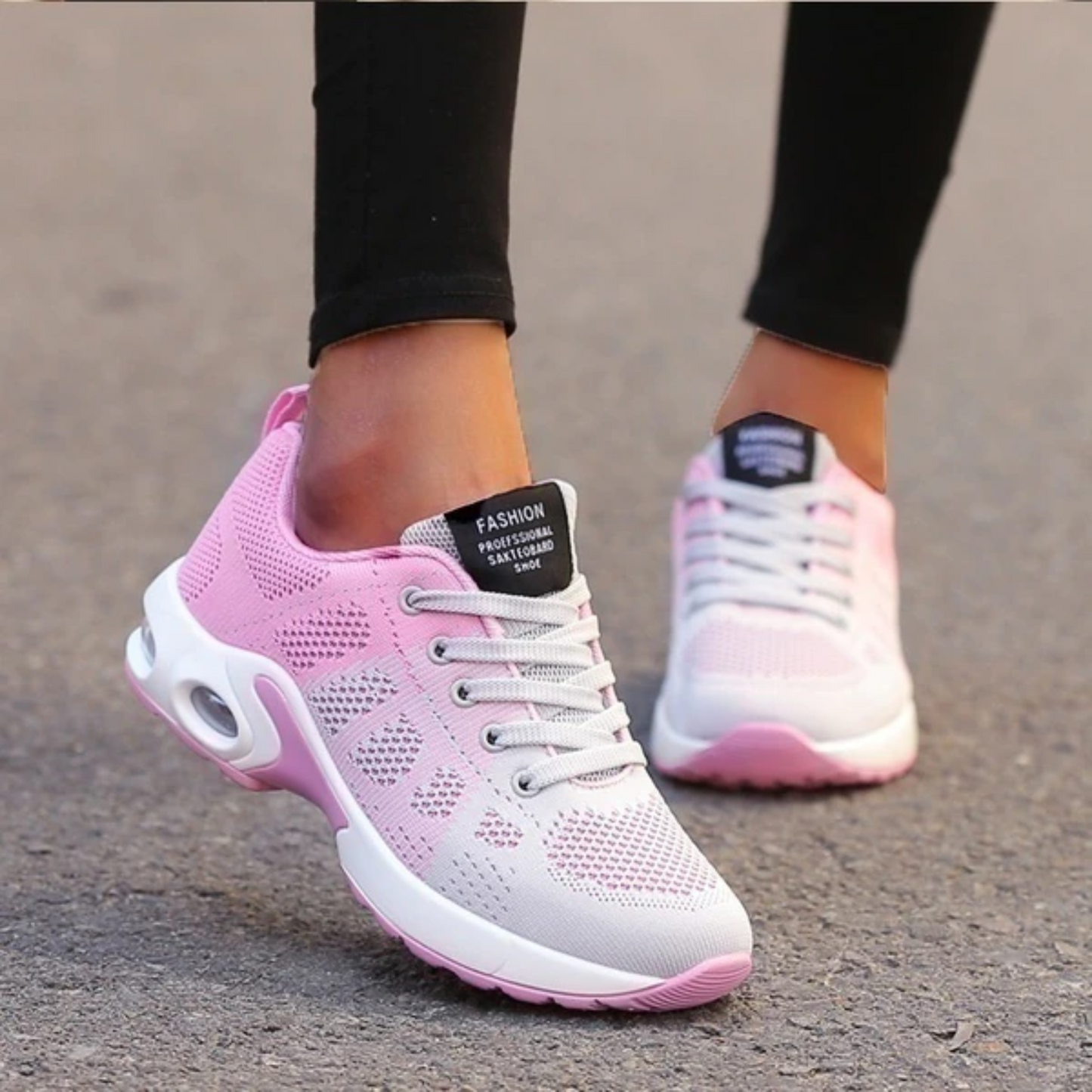 Orthopedische loopschoenen sportschoenen dames wit roze paars