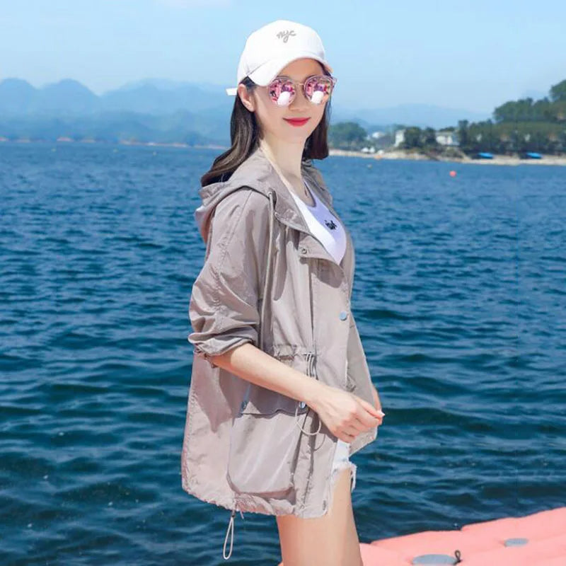 Lichte zomer windbreaker met capuchon
