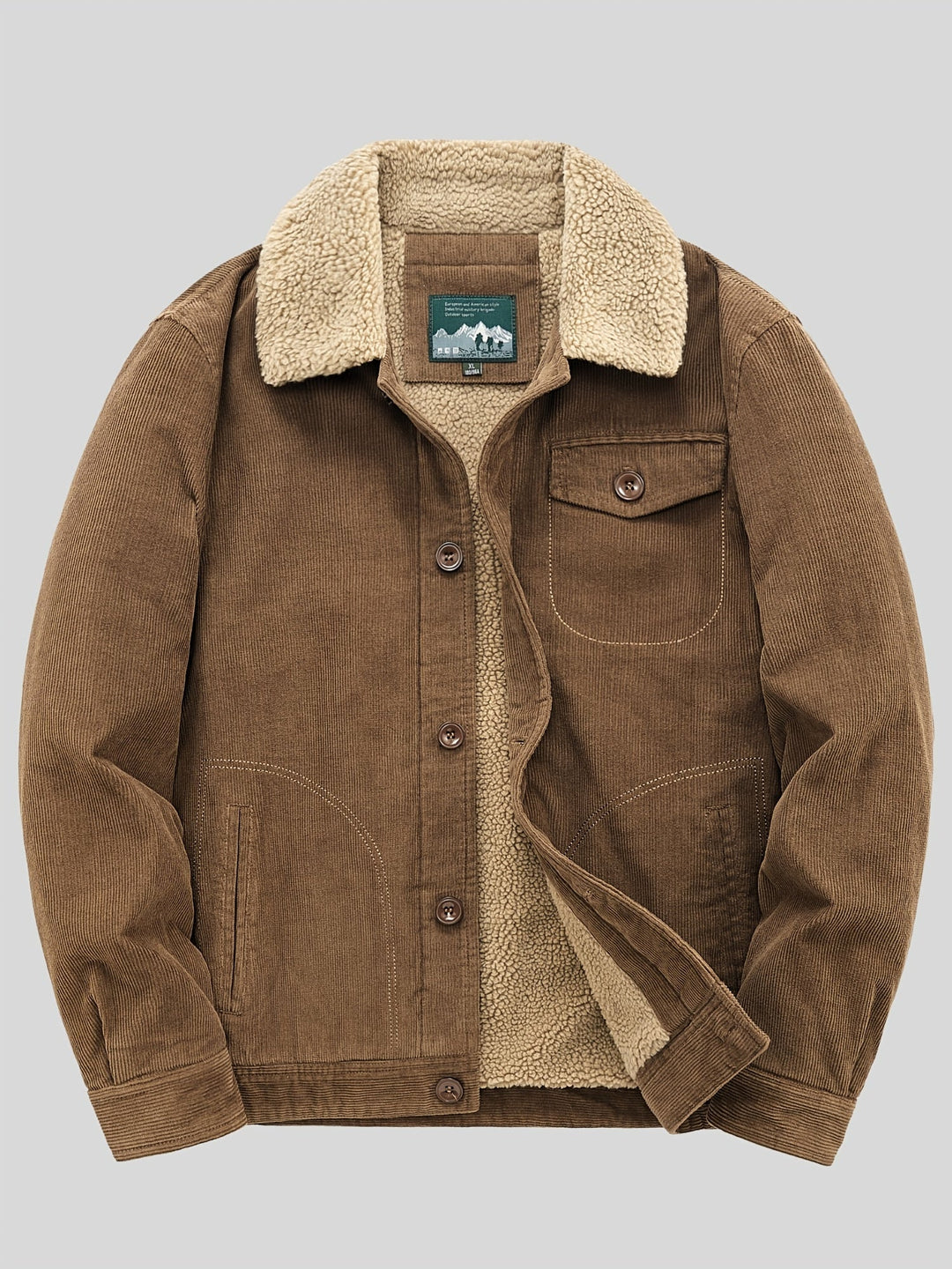 Luxe Corduroy Jas Met Fleece Voering Voor Heren - Gulian
