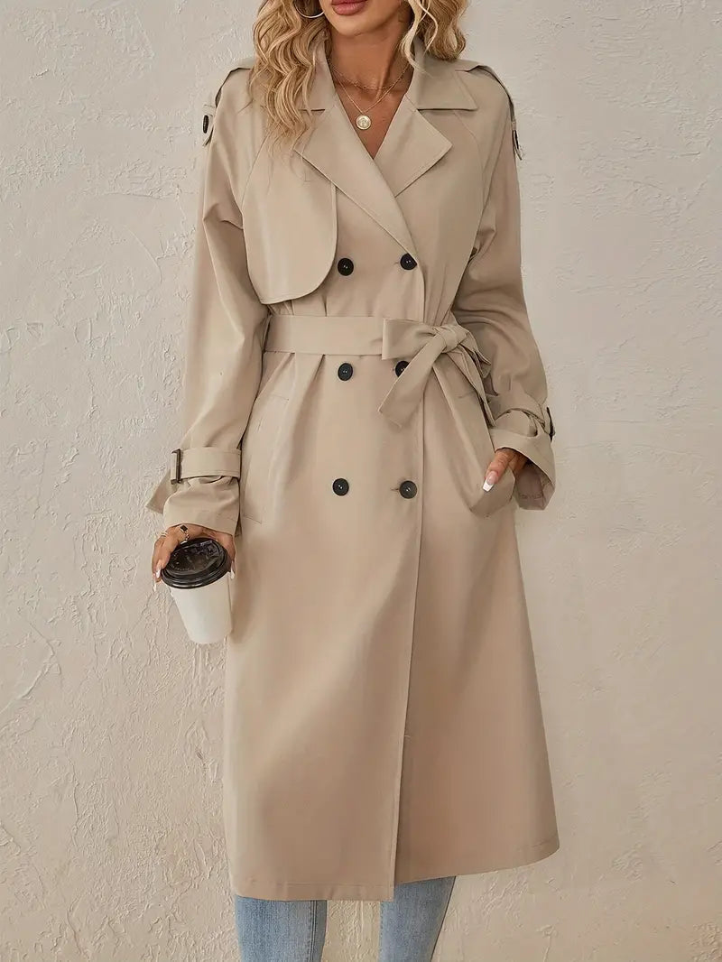 Premium Lange trenchcoat Dames Jas Met Knopen - Joelle