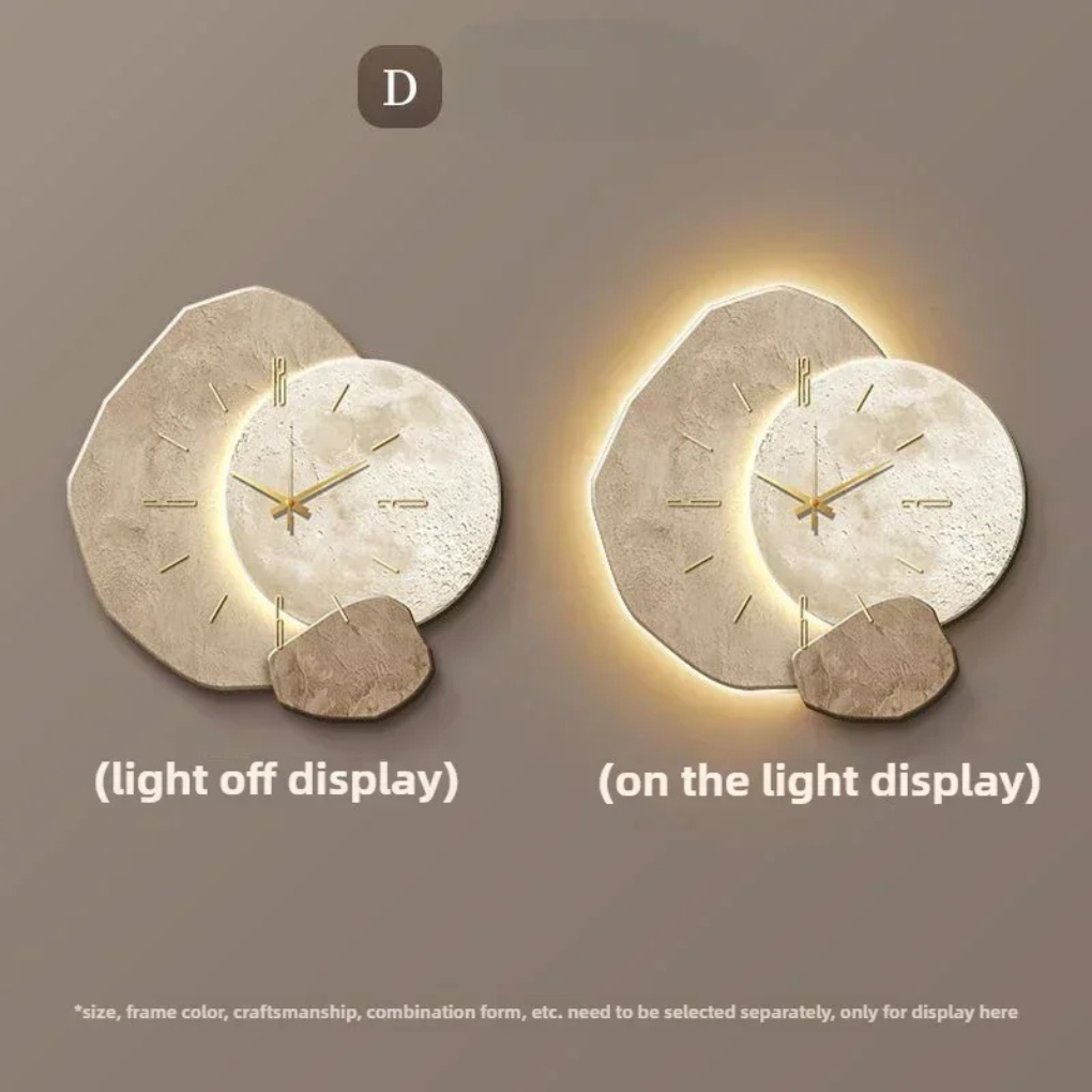 Moderne minimalistische wandklok met licht