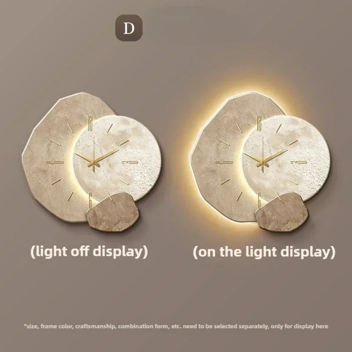 Moderne minimalistische wandklok met licht