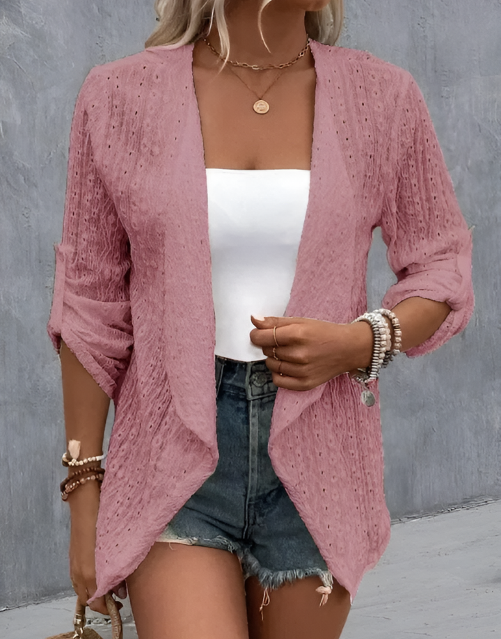 Dames gehaakt gebreid vest met relaxte pasvorm