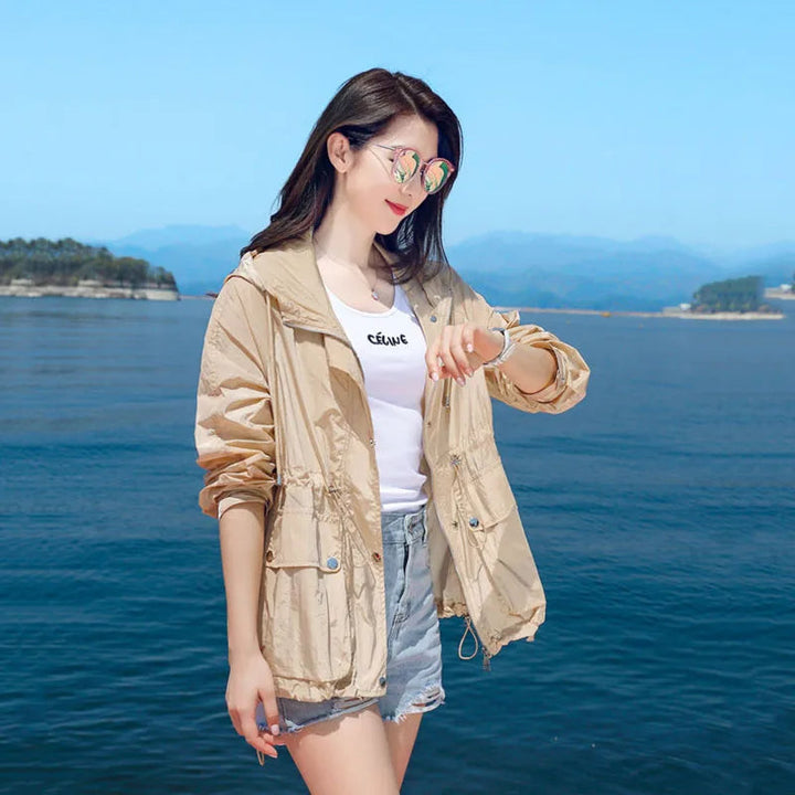Lichte zomer windbreaker met capuchon