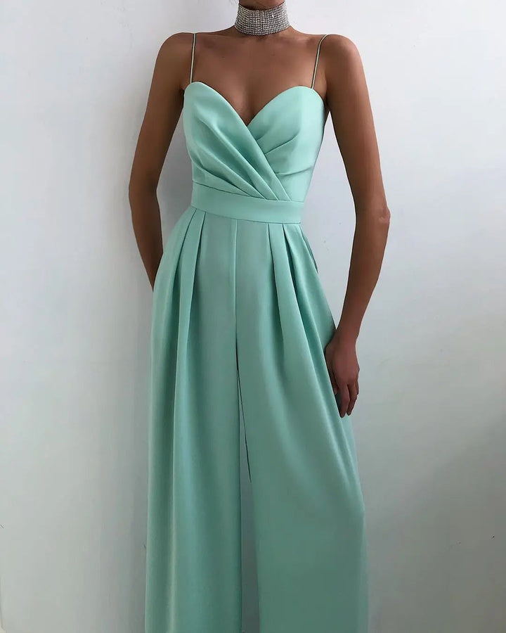 Mouwloze Jumpsuit met Hoge Taille en Wijde Pijpen Dames