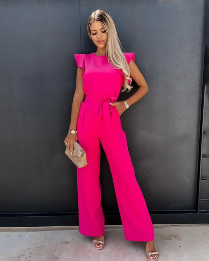 Elegante Jumpsuit met Vlindermouwen
