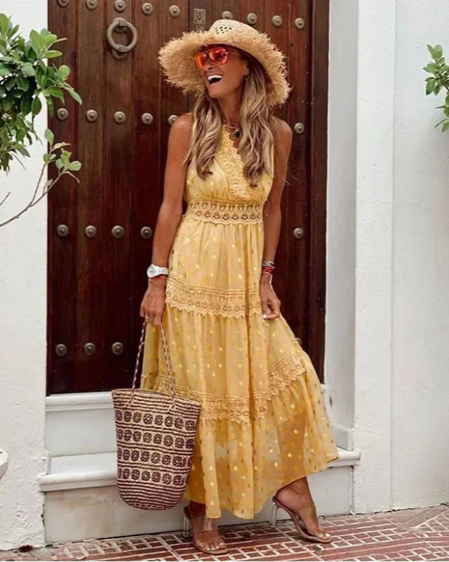 Lange Boho Maxi Jurk met Print