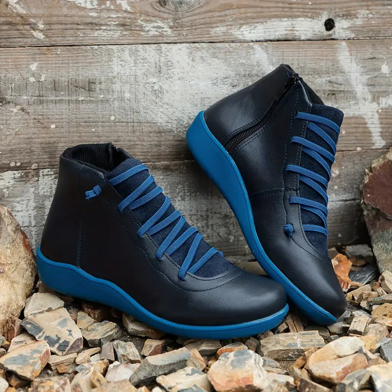 Retro Ankle Boots van Zacht PU-Leder