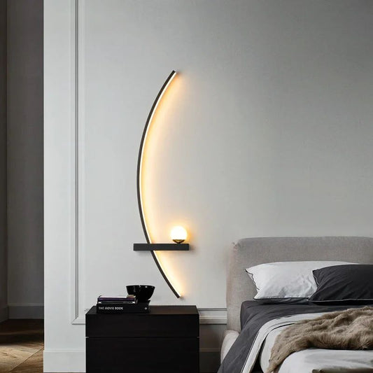 Nordic LED Wandlamp - Strakke Strepen Muurverlichting voor Slaapkamer, Woonkamer, Studeerkamer en Trap