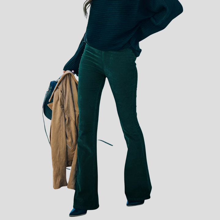 Vintage corduroy broek met hoge taille voor dames