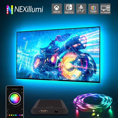 Ambient TV & PC Backlight LED Strip - Kleursynchronisatie voor HDMI-apparaten met Alexa & Google Ondersteuning