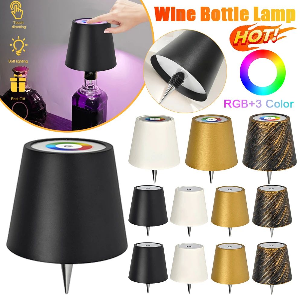 Pridola Dimbare Fles Lamp – Oplaadbare LED Tafellamp met Stepless Dimfunctie voor Feesten en Restaurants