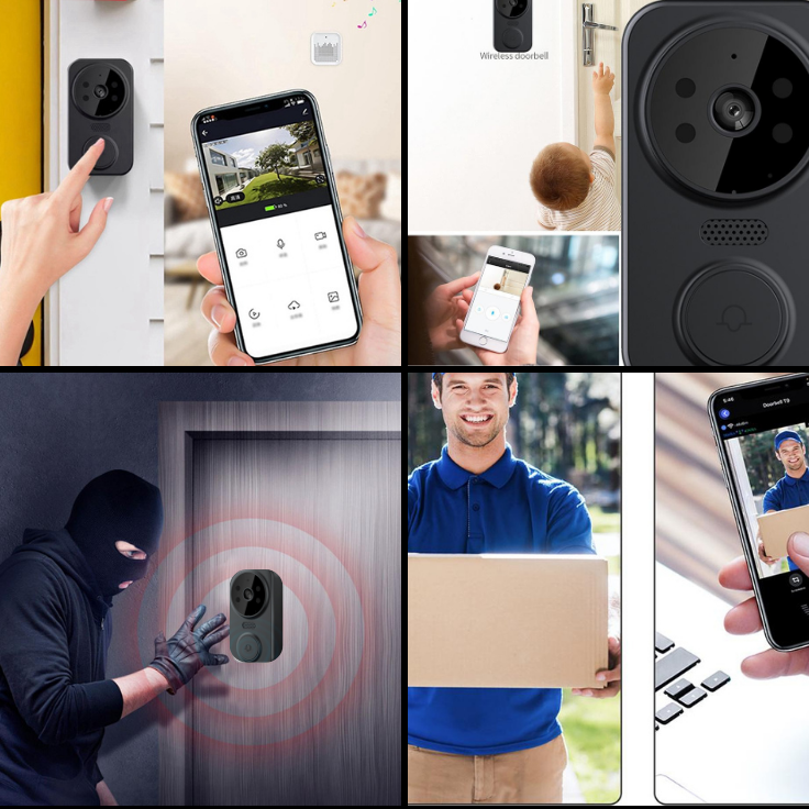 Slimme WiFi Deurbel met Camera & Alarm - Real-time Beveiliging en Videocommunicatie - Zwart
