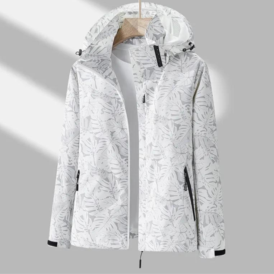 casual comfortabele zomerjas voor vrouwen, outdoor tussenjas met zakken en capuchon, waterdichte jas en wintdichte jas met zakken outdoorjacket voor het wandelen en sportieve jas windbreaker wit