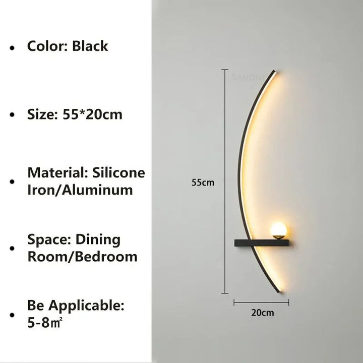 Nordic LED Wandlamp - Strakke Strepen Muurverlichting voor Slaapkamer, Woonkamer, Studeerkamer en Trap