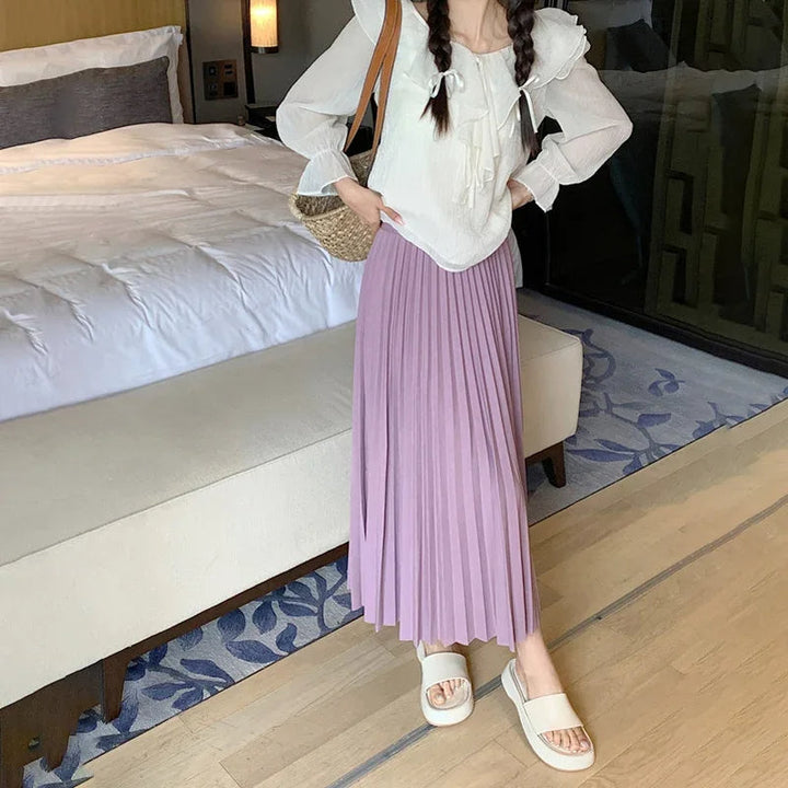 Elvya – Elegante Geplooide Midi-Rok