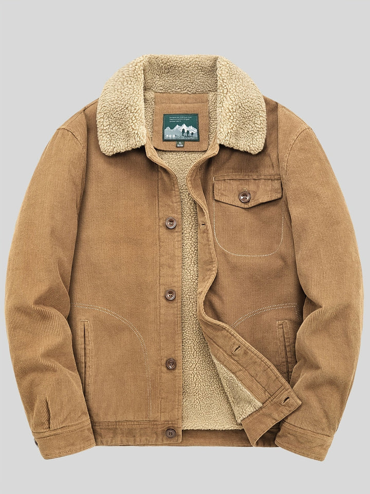 Luxe Corduroy Jas Met Fleece Voering Voor Heren - Gulian