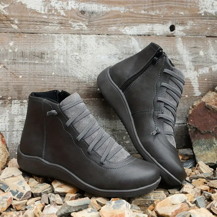 Retro Ankle Boots van Zacht PU-Leder