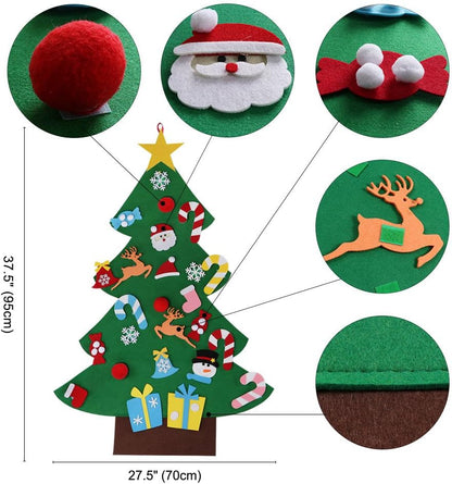 Kerstboom Set voor Kinderen | Inclusief Ornamenten & Versieringen voor Deur of Wand - Perfecte Kerst- en Nieuwjaarscadeaus