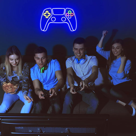 Canvas Gamer Neon Bord | Game Controller Neon Verlichting voor Gamer Kamer - LED Gaming Decor voor Jongenskamer en Wanddecoratie